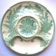 RARE Plate Green Artichoke in slurry, signed GIEN France
