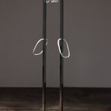 Italian Design Coat rack with white marble base and chrome uprights, 1970