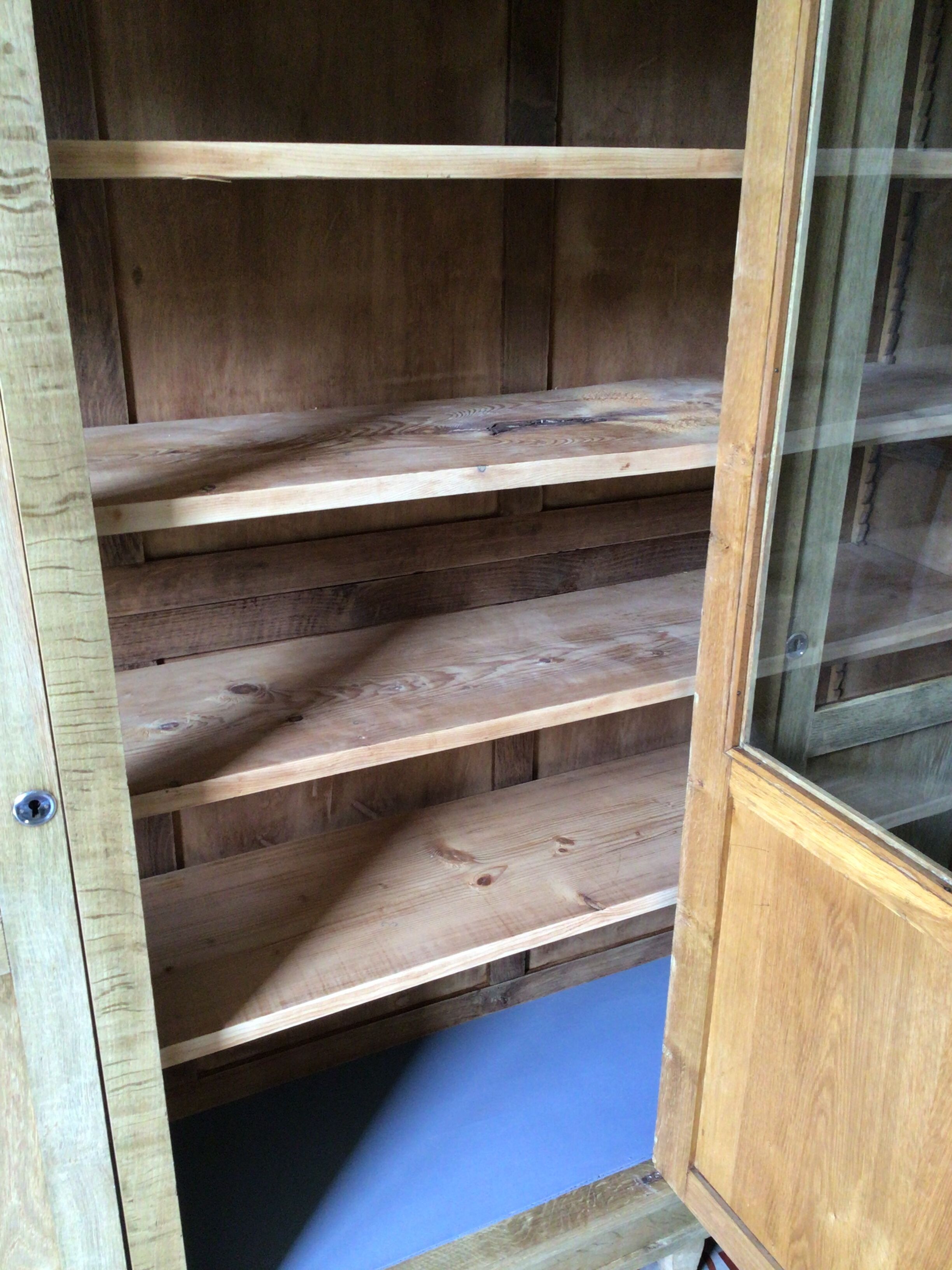 Stripped oak bookcase