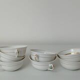 Set of 7 Limoges porcelain cups and saucers