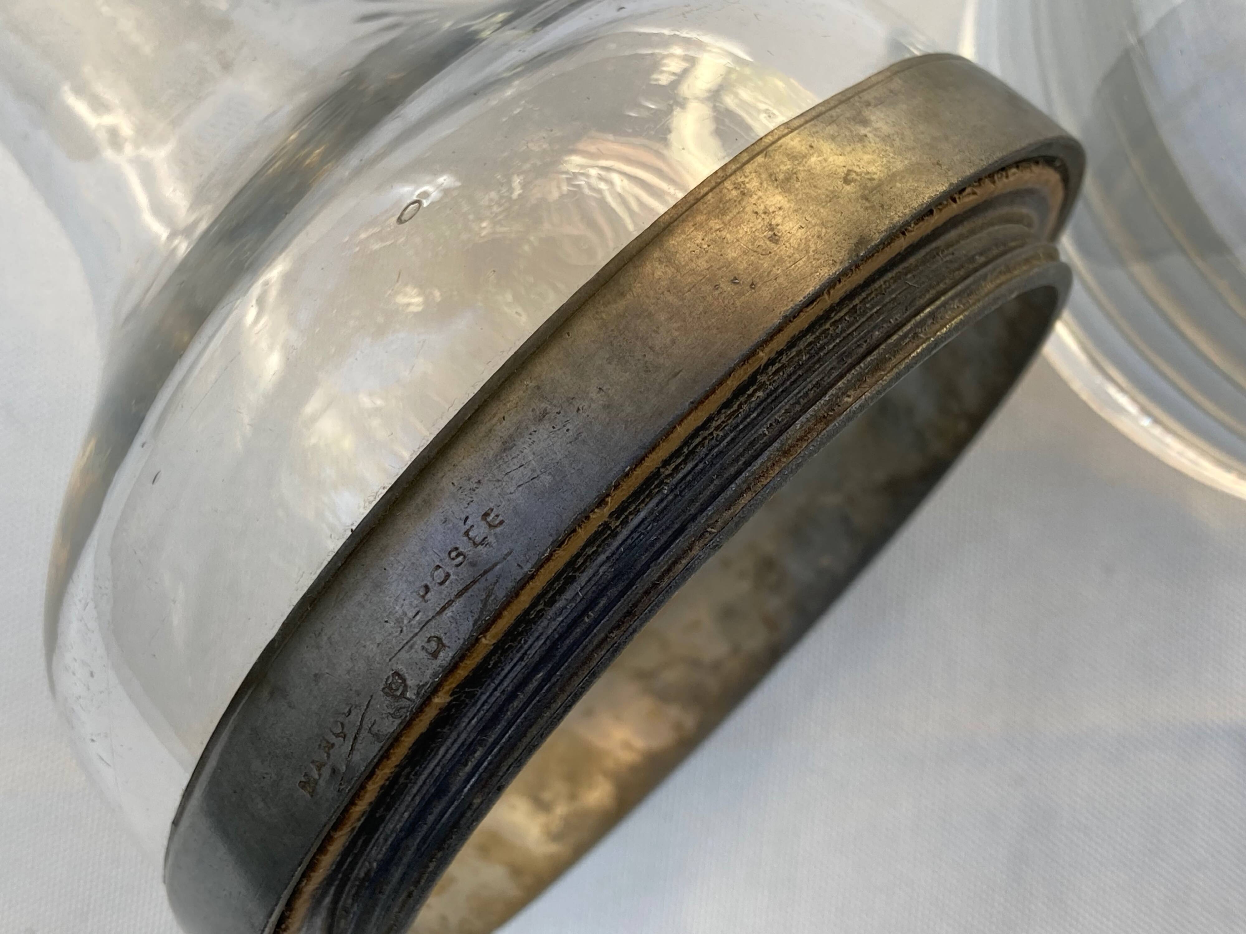 Glass and pewter screw carafe, early 20th century