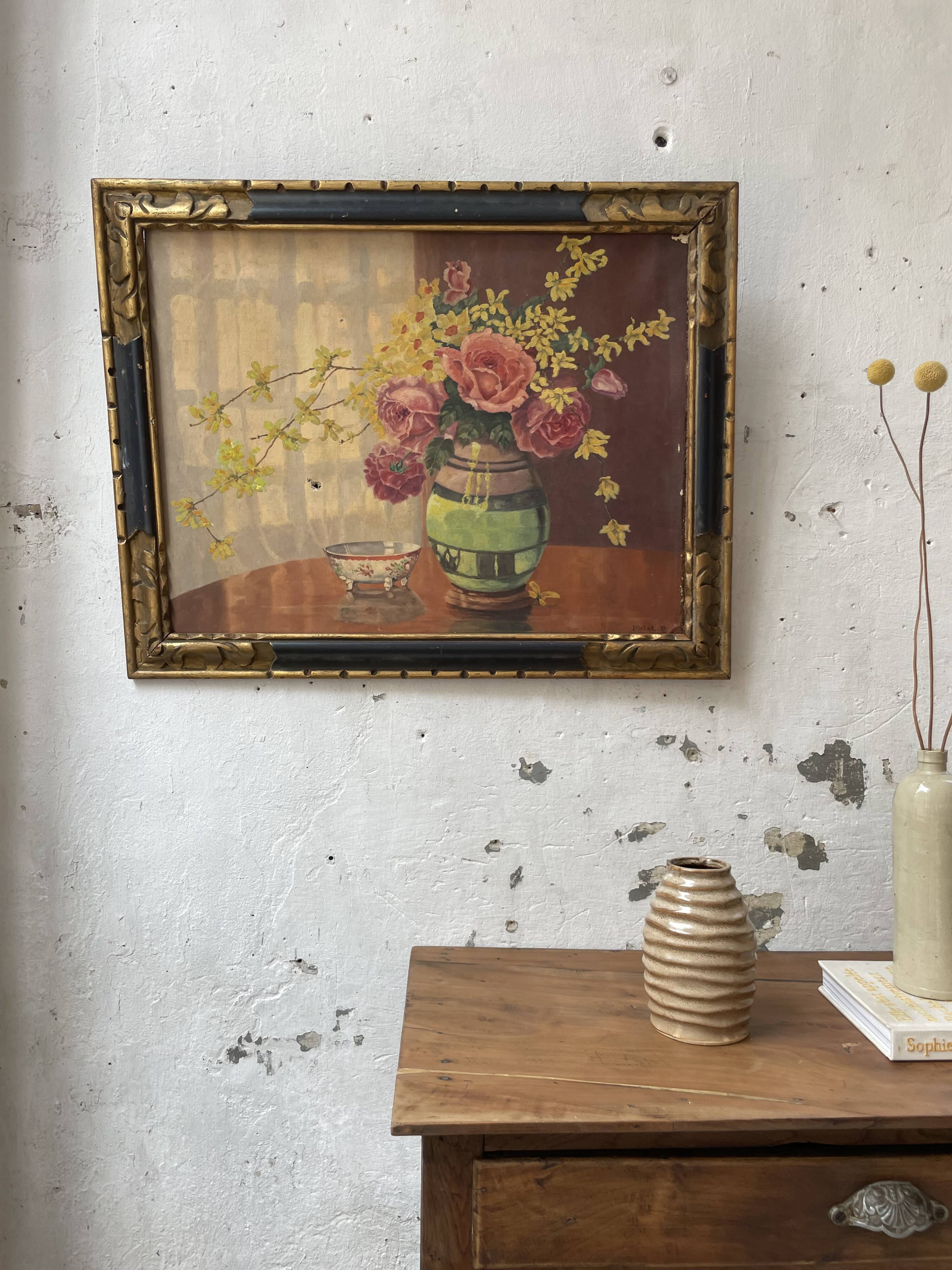 Oil painting flowers 1900