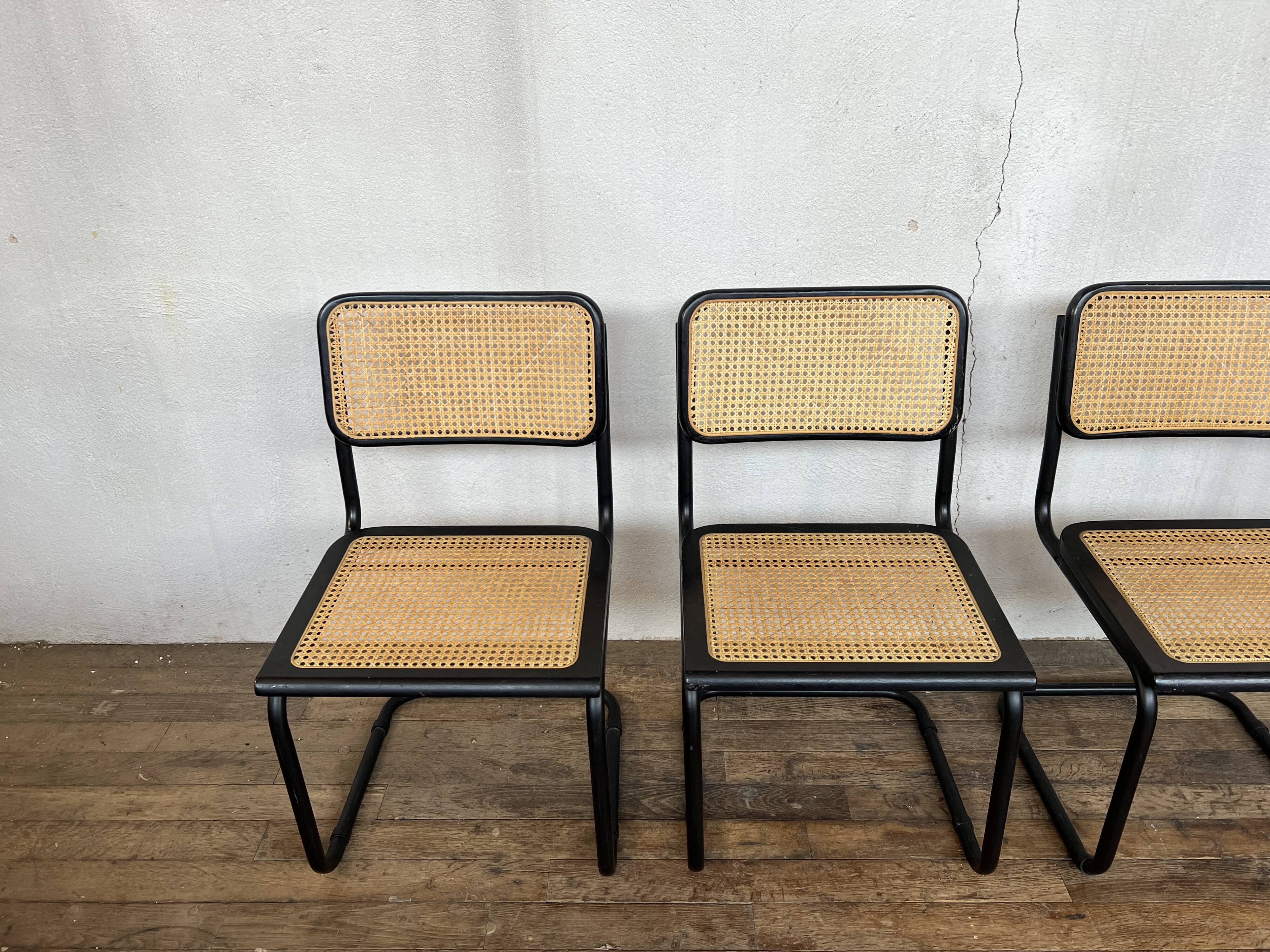 Series of 4 chairs b32 Marcel Breuer 1970
