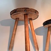 Paire de tabourets tripodes brutaliste 1950/1960.