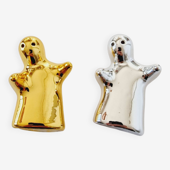 Fun Metallic Salt and Pepper Shaker Set in Silver and Gold