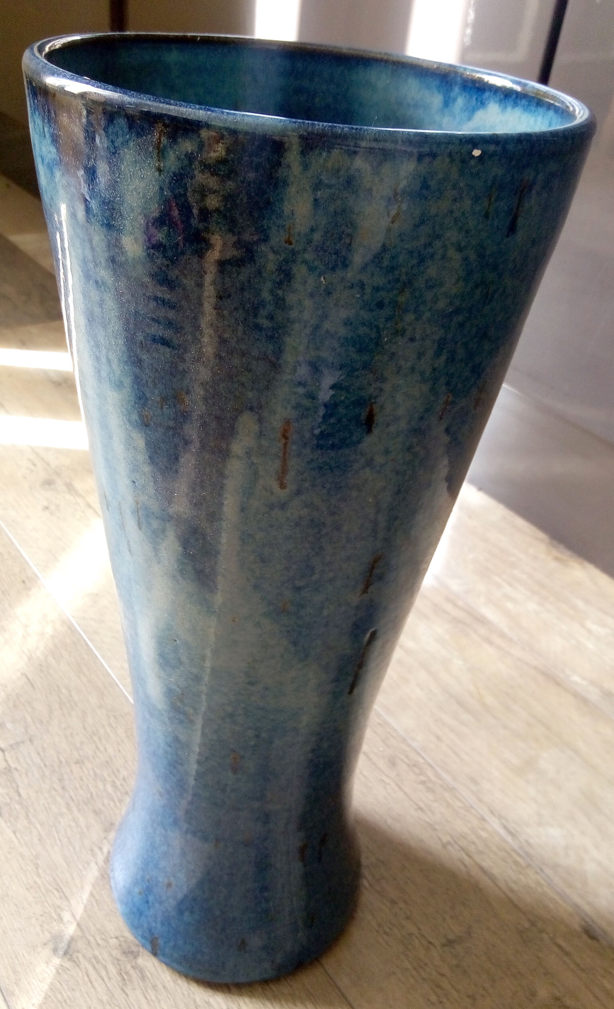 Blue ceramic XL vase
