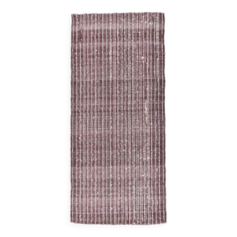 Petit tapis kilim rouge 73x163 fait main en Turquie, tapis rouge pour couloir