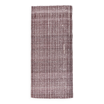 Petit tapis kilim rouge 73x163 fait main en Turquie, tapis rouge pour couloir