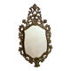 Golden wooden mirror in Baroque style from the 1950s, France.