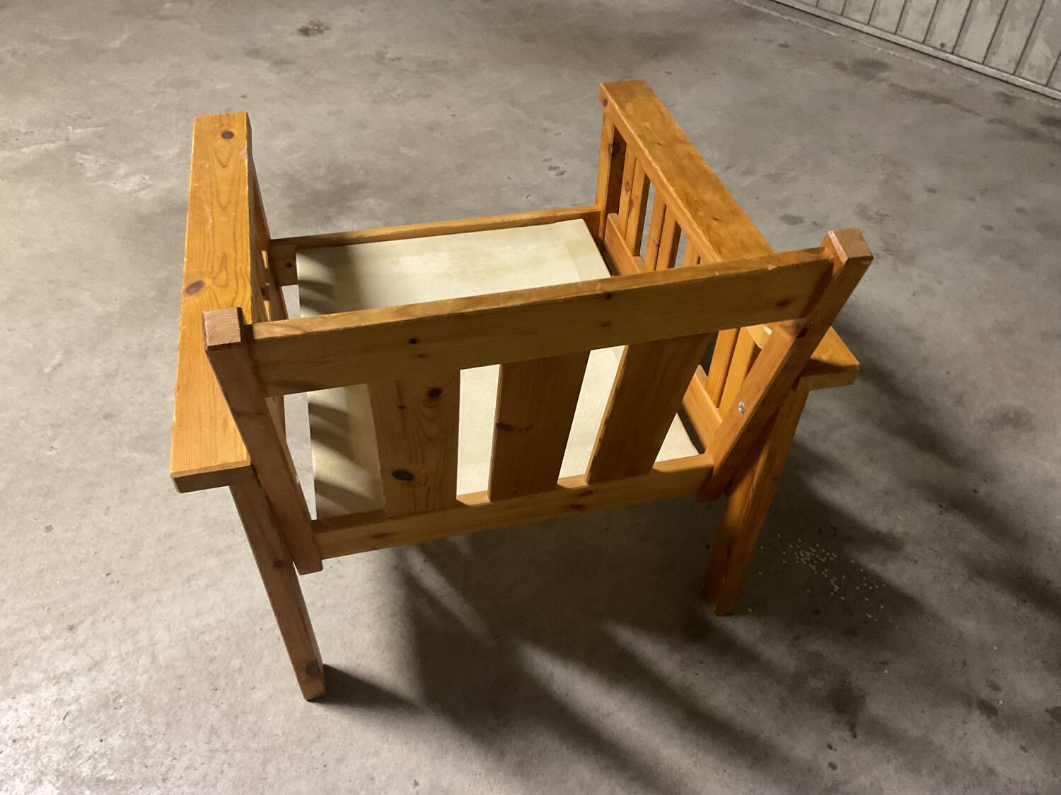 Retro pine suede armchair 1970