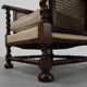 Paire de fauteuils en chêne anglais antique et en rotin avec des détails torsadés, Royaume-Uni c