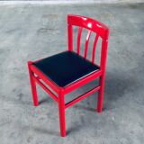Mid-Century Modern Design Red Dining Chair Set, Belgium, 1960s, Set of 6