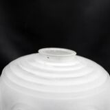 Art deco, vintage frosted white glass globe, swirl design light shade