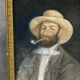 French school around 1900 the man in pastel hat on a black background