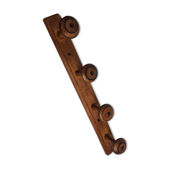 Porte-manteau rustique à fixer au mur 4 patères, 52 cm