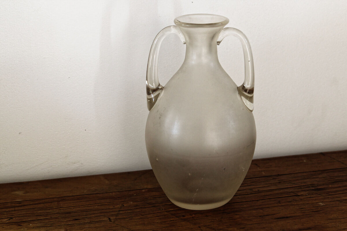 Opaque blown glass vase