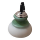 Suspension vintage opaline blanche et verte