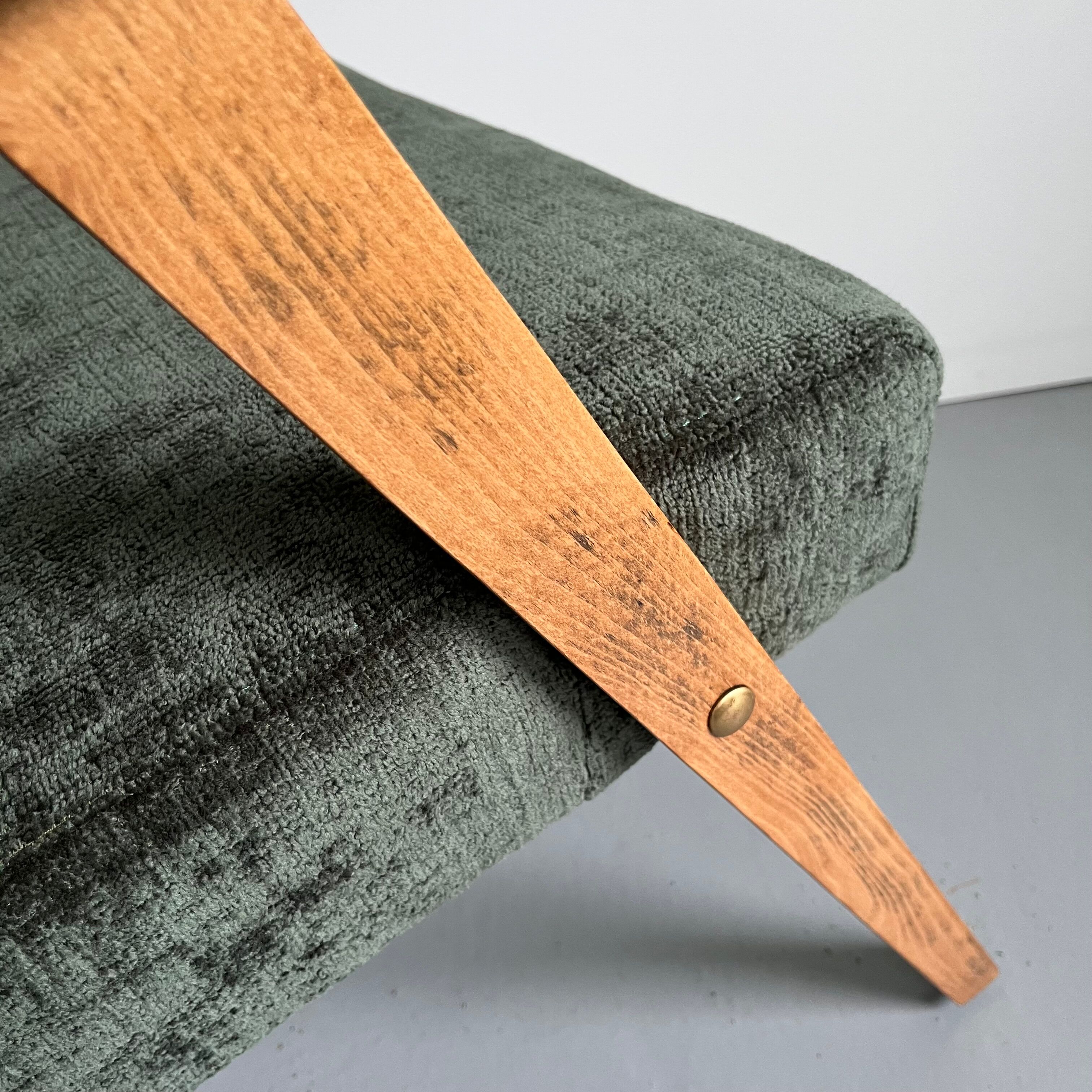 Restored Vintage Mid Century Modern Armchair, Forest Green Lounge Chair