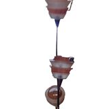 Lampadaire 3 globes en fer forgé et fibre de verre, Tarogo, 1980