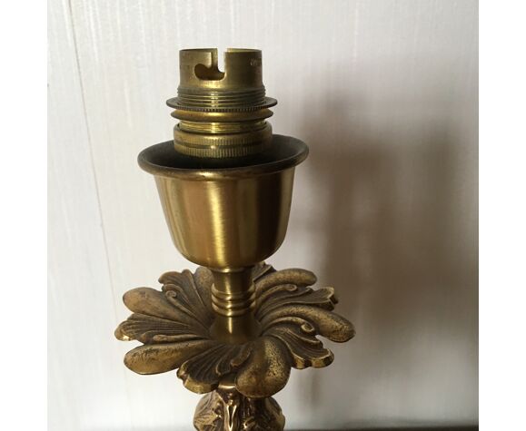 Pied de lampe bronze doré style baroque | Selency