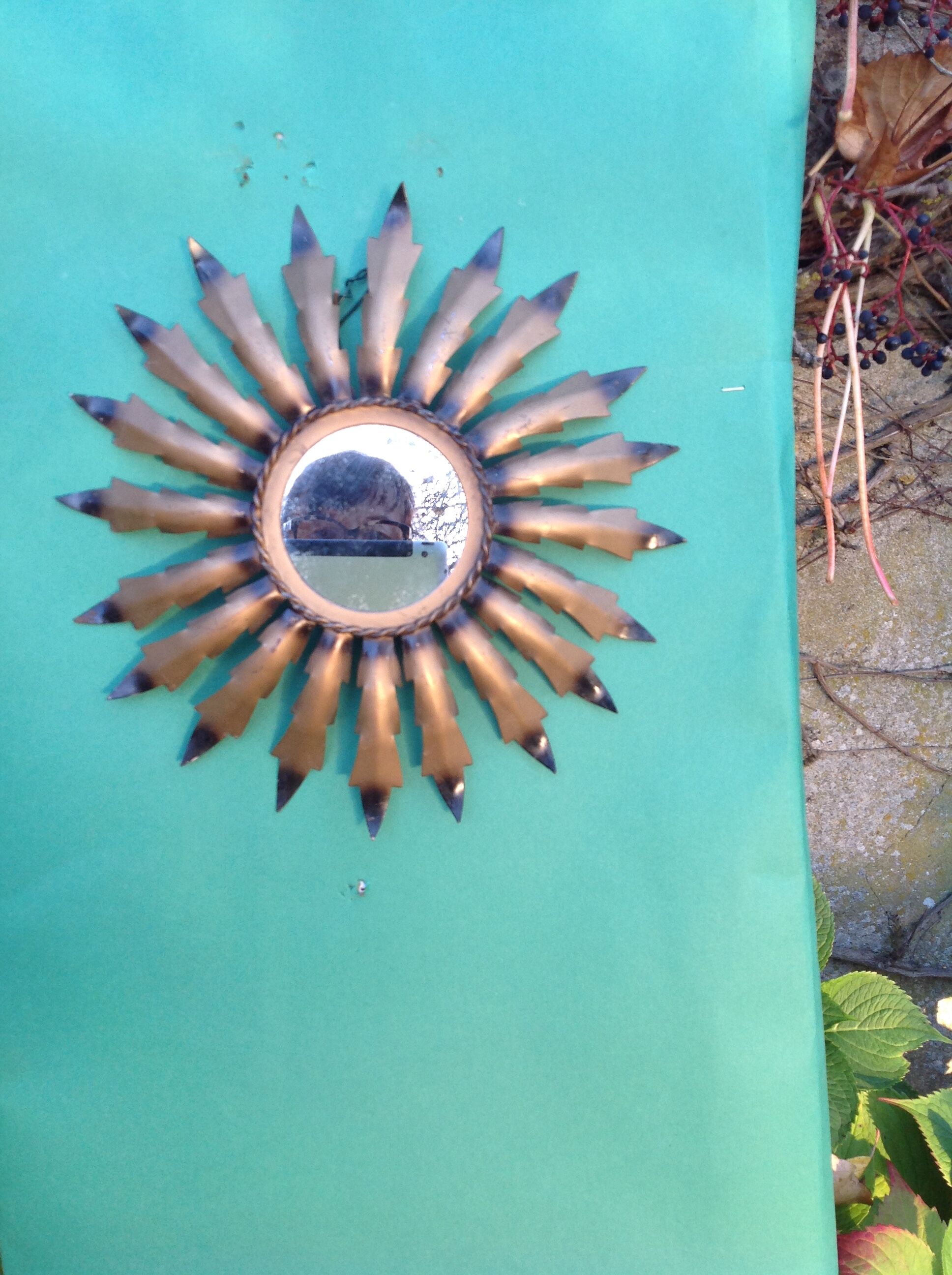 Paire de miroirs soleil, année 1970 - 30cm