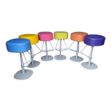 Lot 6 tabourets haut de bar pop style années 60s