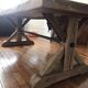 Antique solid oak farmhouse table with star legs - length 200 cm