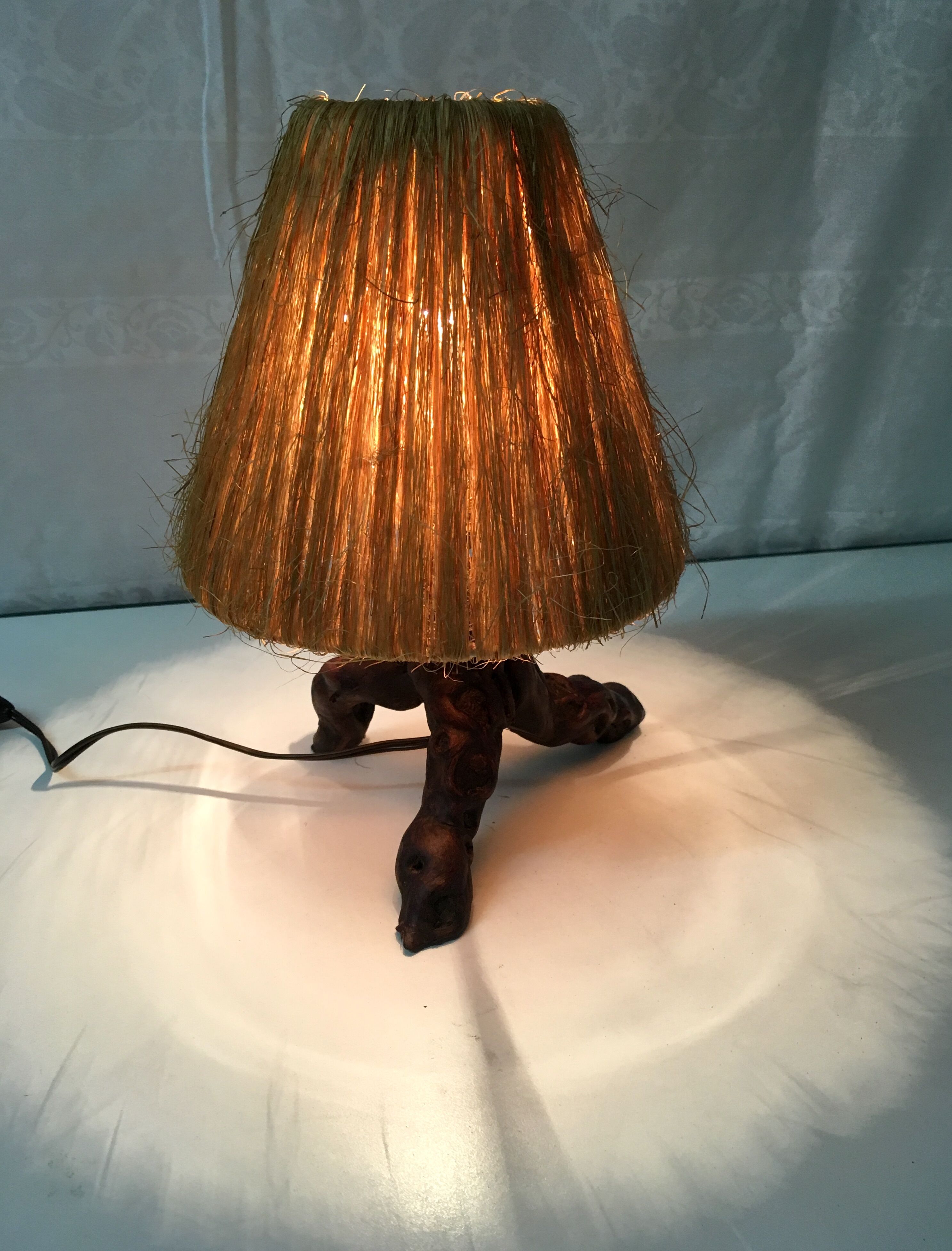 Wood and sisal lamp – circa 60