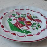 Decorative hand-painted ceramic plate 50s-60s