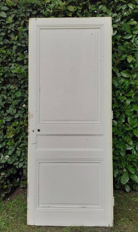 Communication door h221xL90cm old paneled, molded, interior