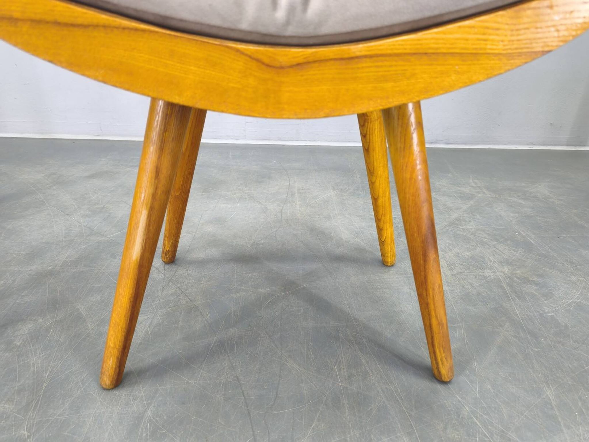 Mid Century Solid Maple Footstools with Curved Frames, 1960s