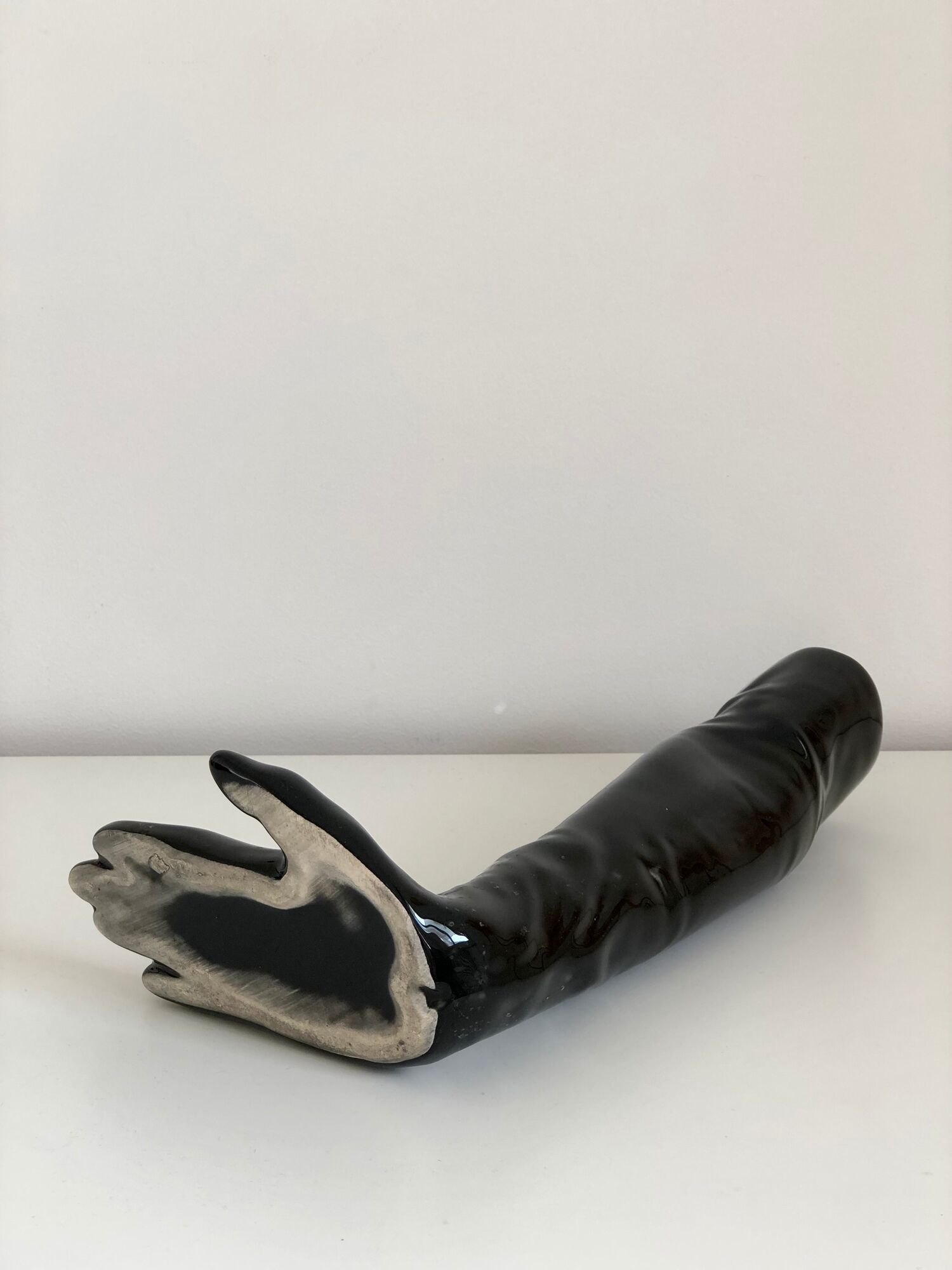 Glove-shaped ceramic vase Axis edition, France, 1980