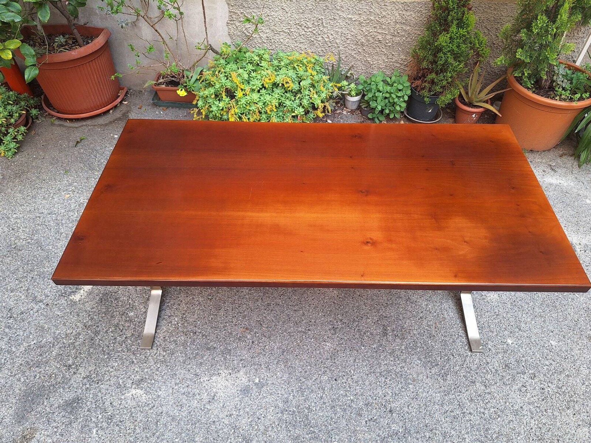 Vintage Desk Table in Wood and Chromed Metal by Gianno Moscatelli for Formanova, 1960s