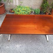 Vintage Desk Table in Wood and Chromed Metal by Gianno Moscatelli for Formanova, 1960s