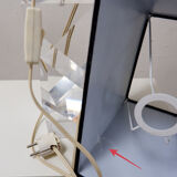 Lampe de table sculpturale en lucite solide transparente - Vers 1980