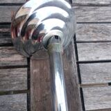 Vintage chandelier - Opaque glass globe and gold - 1950