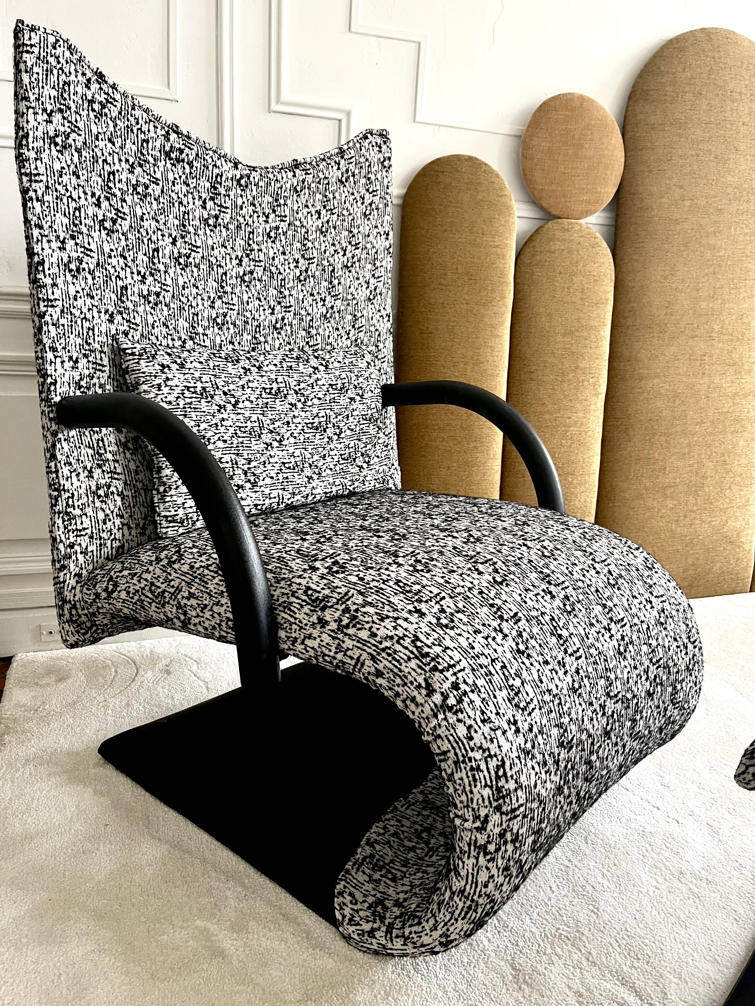 Armchair set and footrest vintage design line Roset Zen