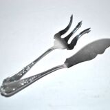 Vintage fish cutlery set 8 forks + 8 knives + deetjen rocaille louis xv service n°25