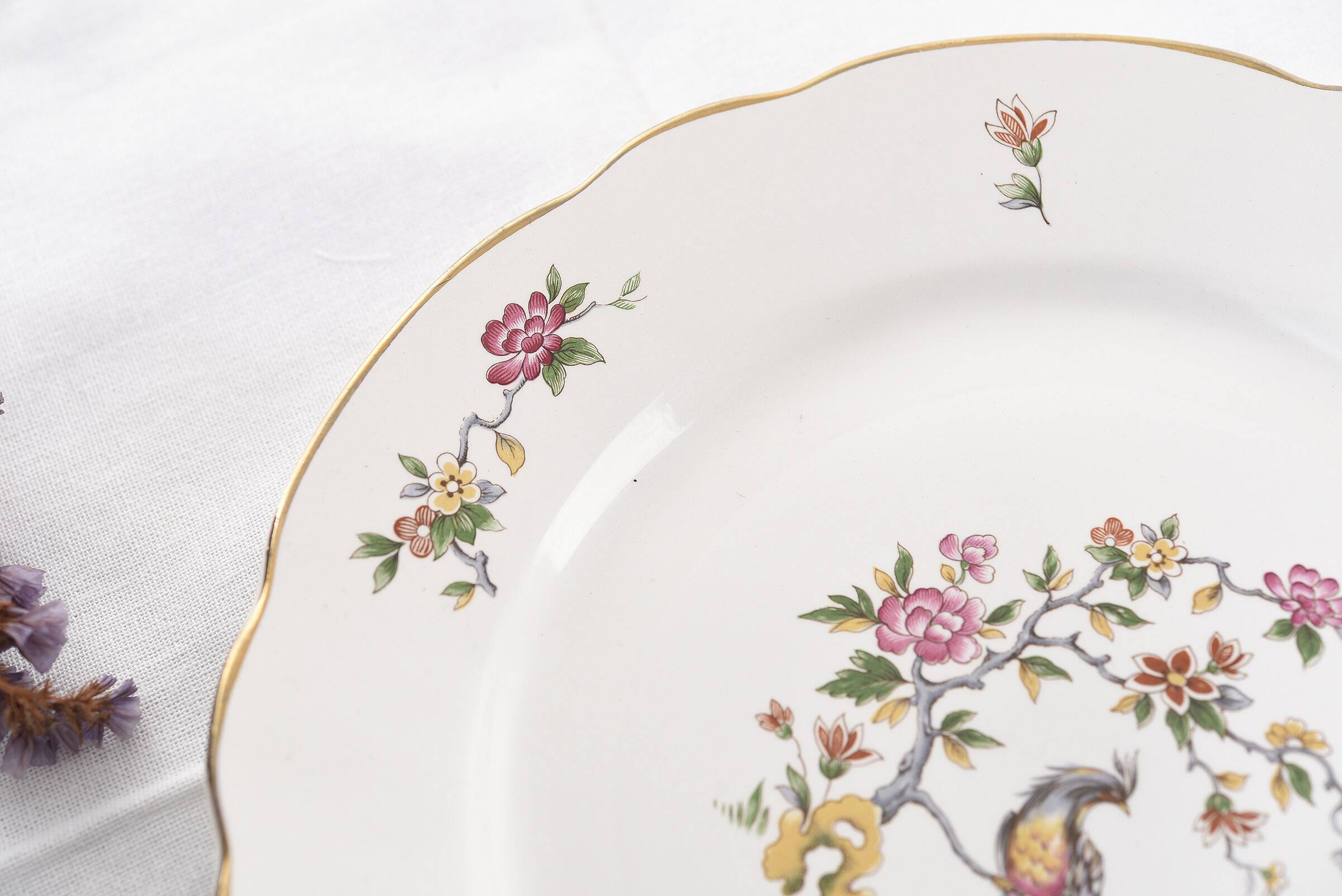 Set of 6 flat plates, Condé de Digoin Sarreguemines model.