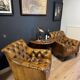 Set of 2 leather club chairs