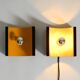 Pair of 60s Space Age metal wall lamps by Klaus Hempel for Kaiser Leuchten