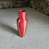 Red Art Deco Ceramic Vase Vierzon Louis Gueule
