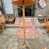 Wicker and rattan floor lamp circa 1960