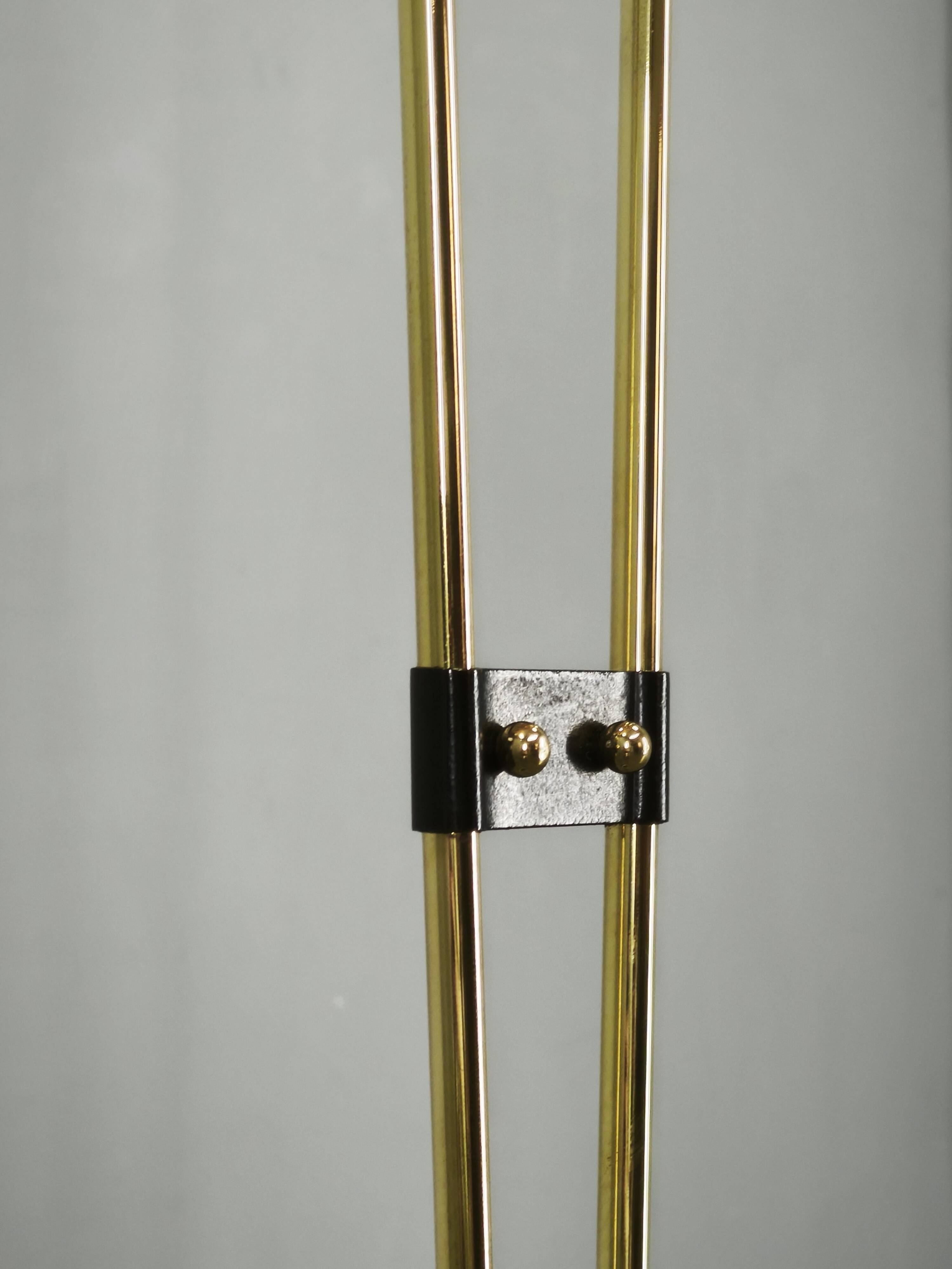 1960s Czech Japanese Floor Lamp with Twin Handmade Paper Shades