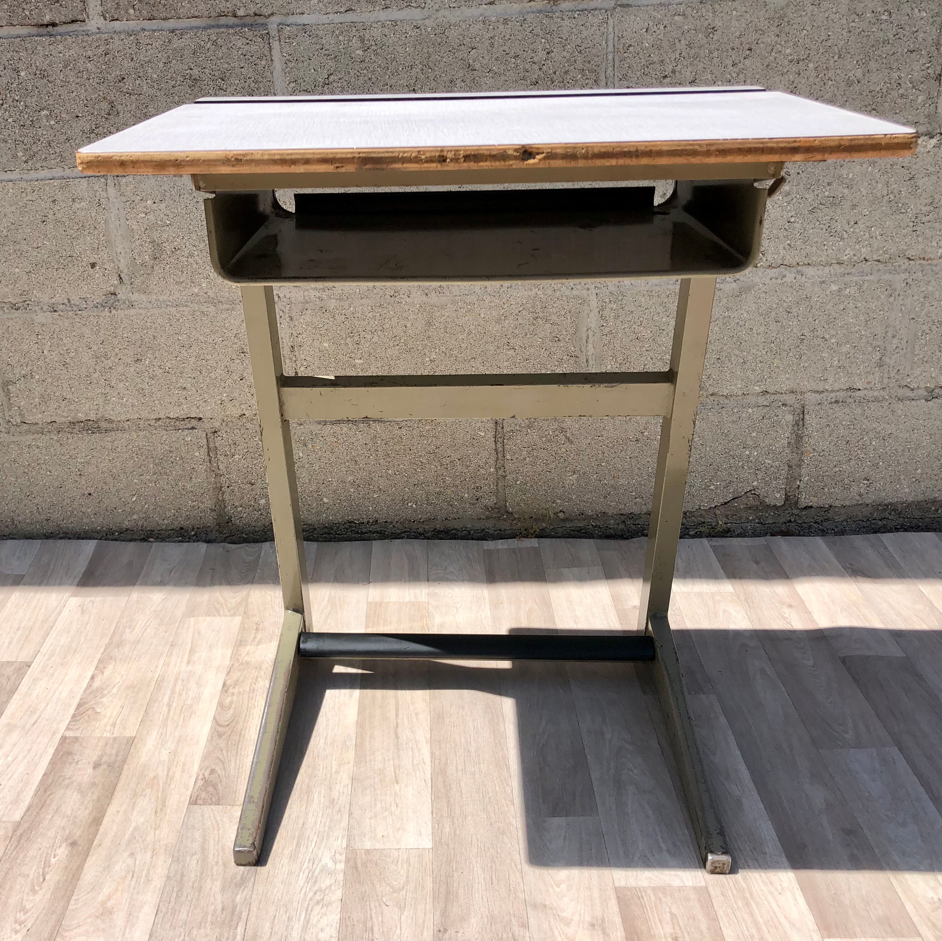 Vintage elbe industrial school office 1960 & tubax chair