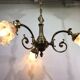 3-light chandelier in bronze and glass tulips