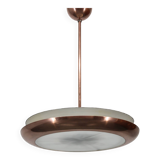 1930s "ufo" chandelier in copper finish by josef hurka, czechoslova