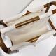 Bamboo and fabric magazine rack - vintage 70s bohemian rattan style