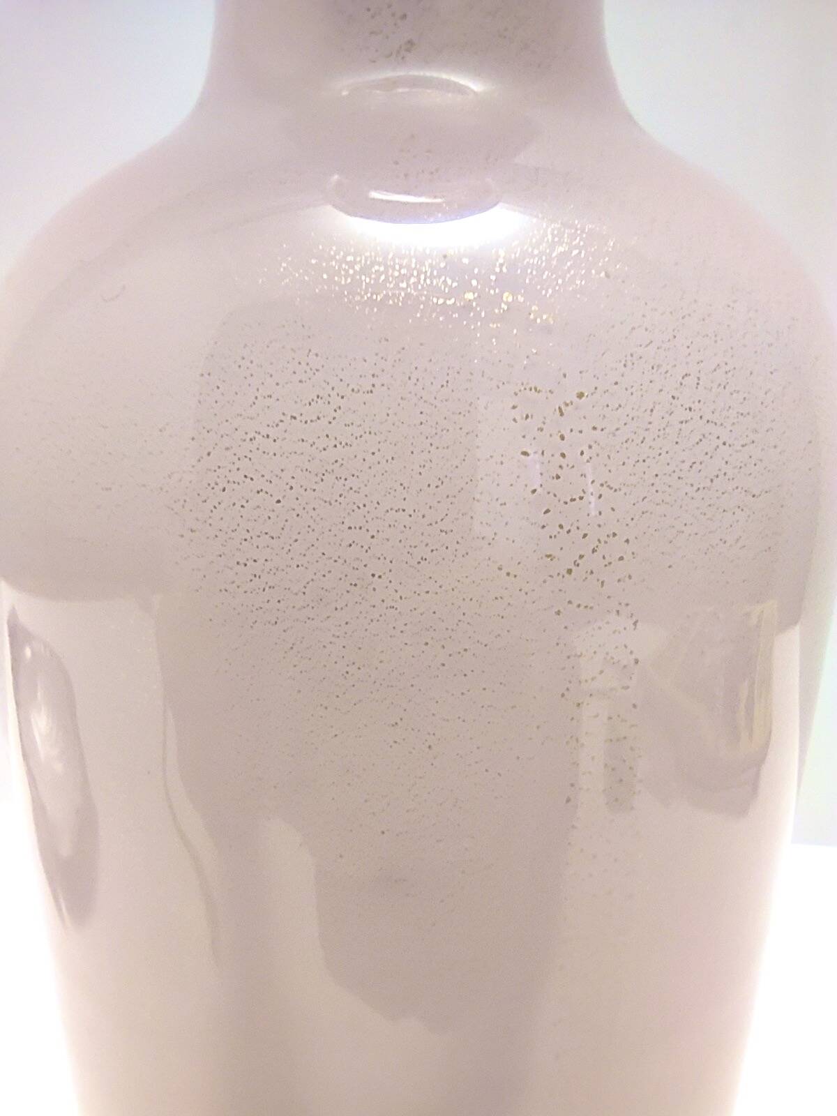 Pink Encased Murano Glass Bottle Vase with Gold Leaf by Salviati, Italy