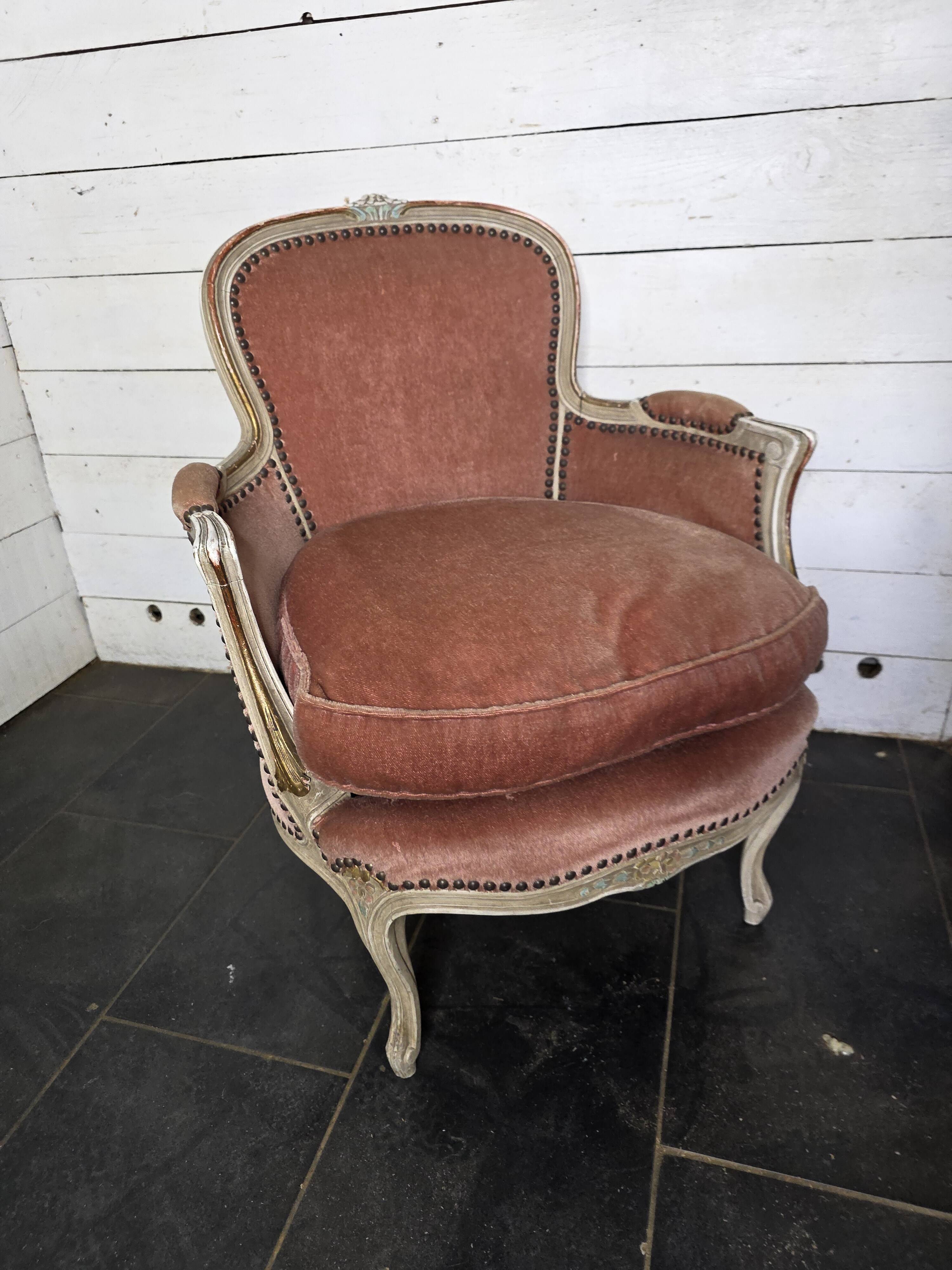 Louis XV style cabriolet armchair
